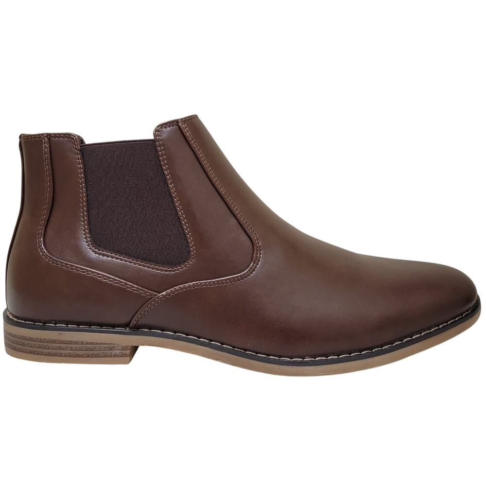 Deer Stags Men Hal Chelsea Ankle Boots Size US 8M Dark Brown Vegan Leather - Picture 2 of 6